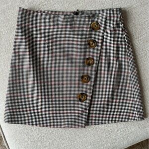 Forever 21 Black and White Mini Skirt with Red Accents